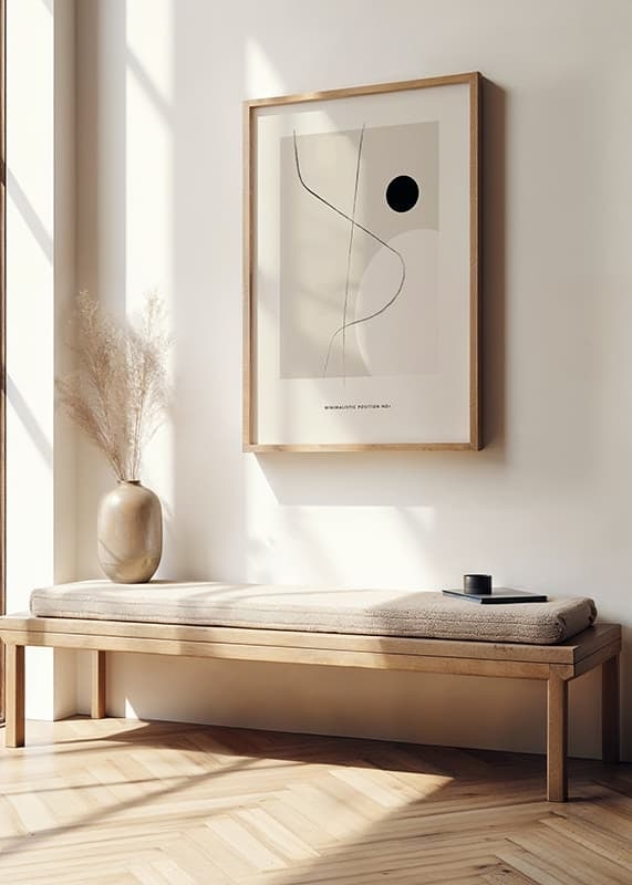Abstrakta linjer och geometriska former i beige och svart-12