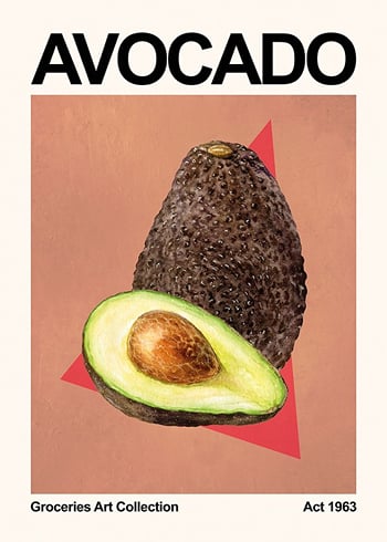 Affiche Avocado Vintage Art