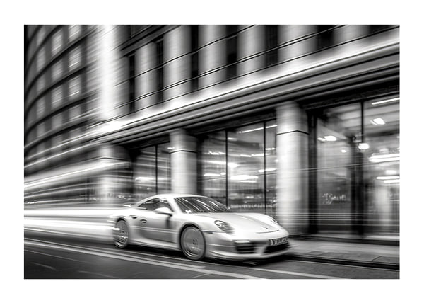 Plakāts Porsche 911 In Motion B&W