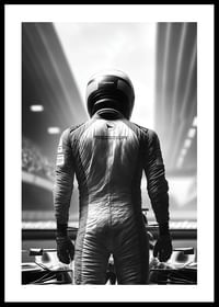 Race Car Driver B&W-0