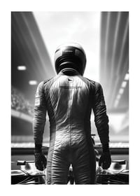 Race Car Driver B&W-1