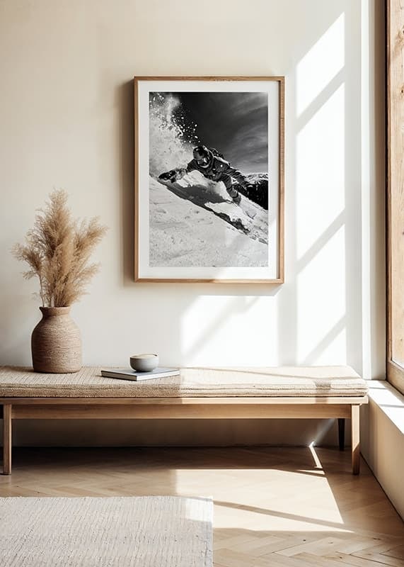 Plakāts Snowboarder B&W No2 crossfade