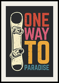 Retro illustration of snowboard and colorful text-2