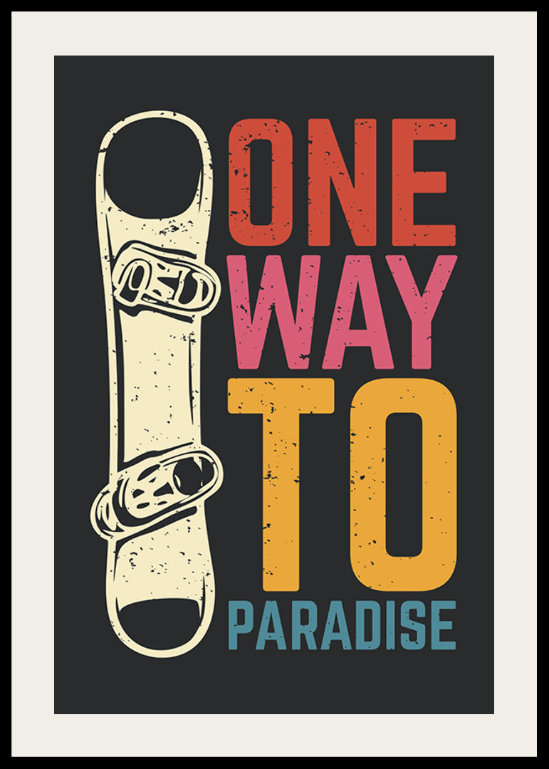 Retro illustration of snowboard and colorful text-12