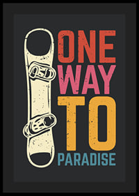 Retro illustration of snowboard and colorful text-4