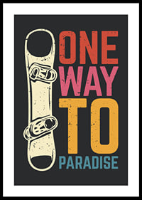 Retro illustration of snowboard and colorful text-0