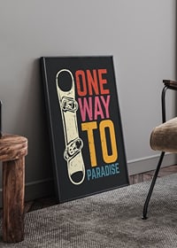 Retro illustration of snowboard and colorful text-8