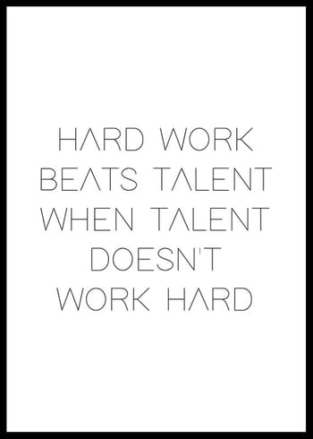 Poster Hard Work Beats Talent