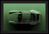 Vista dall'alto della classica Porsche 911 con vernice verde e sfondo-4