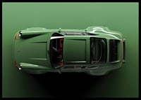 Classic Porsche 911 top view with green paint and background-6