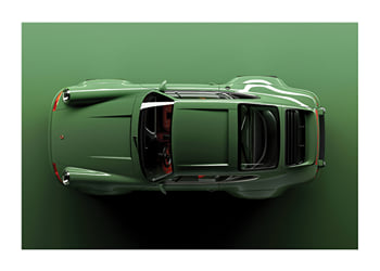Poster Retro Porsche 911 Green