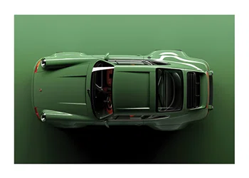 Poster Retro Porsche 911 Green