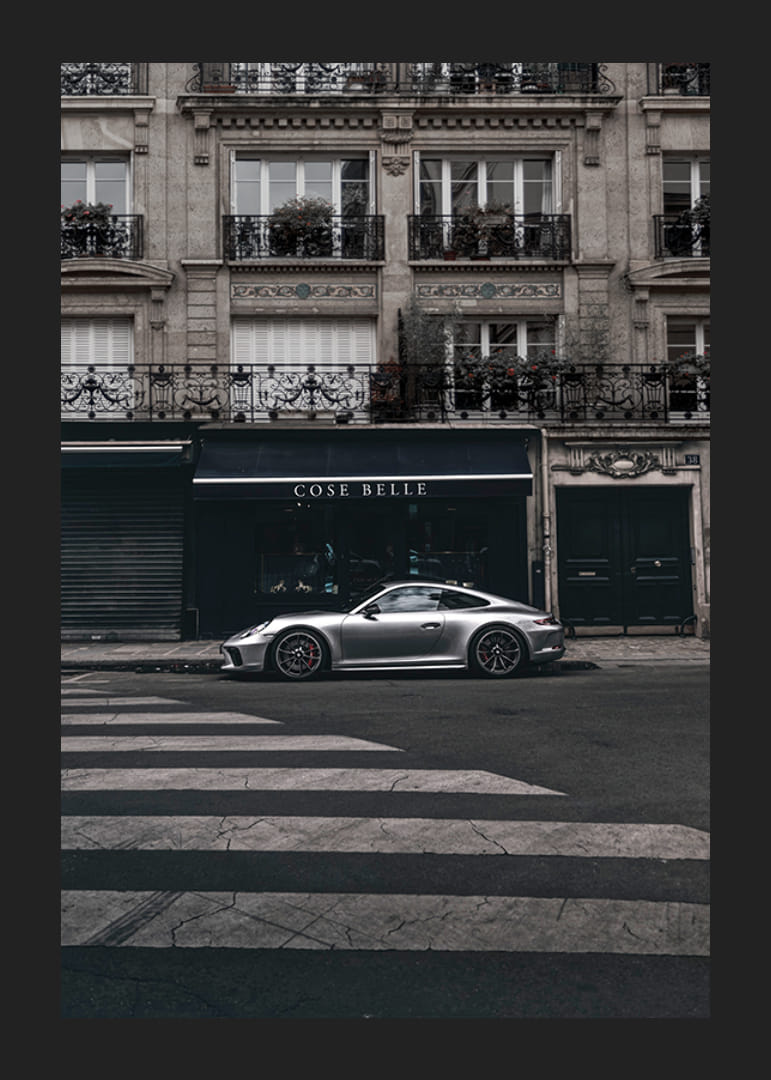 Photographic Porsche 911 GT3 in front of classic facade-12