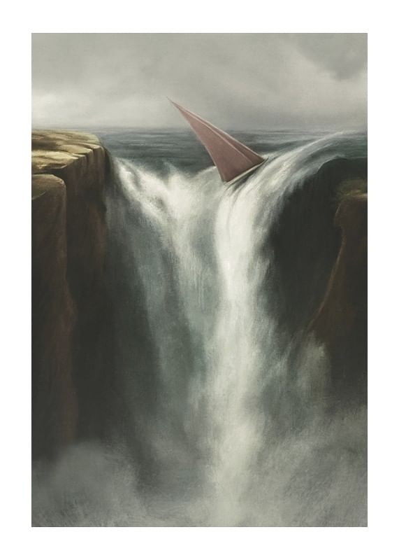 Poster Falling Into A Waterfall
