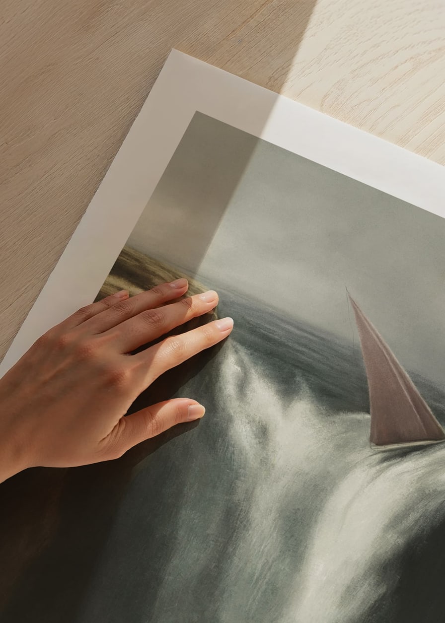 Surrealistisk illustration av segelbåt vid stort vattenfall-12