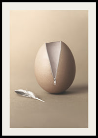 Surreale Illustration eines Eis mit Reißverschluss in Beigetönen-2