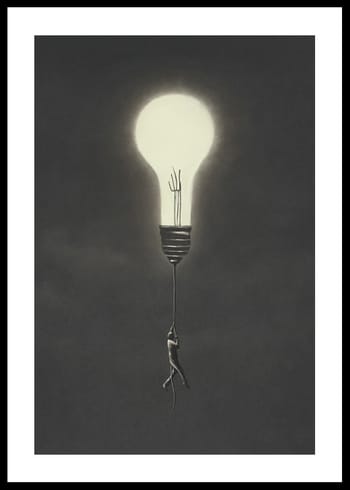 Poster Flying With Light Bulb