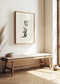 Surreal illustration of worm floating over plant in vase-8