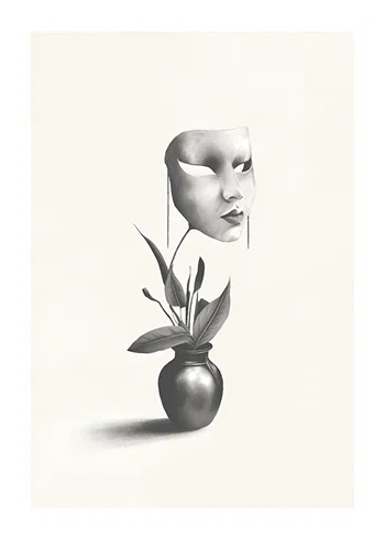 Poster Mask In A Plant