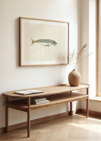 Illustrated sardine in muted colors on a light background-8