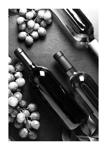 Poster Wine Bottles B&W