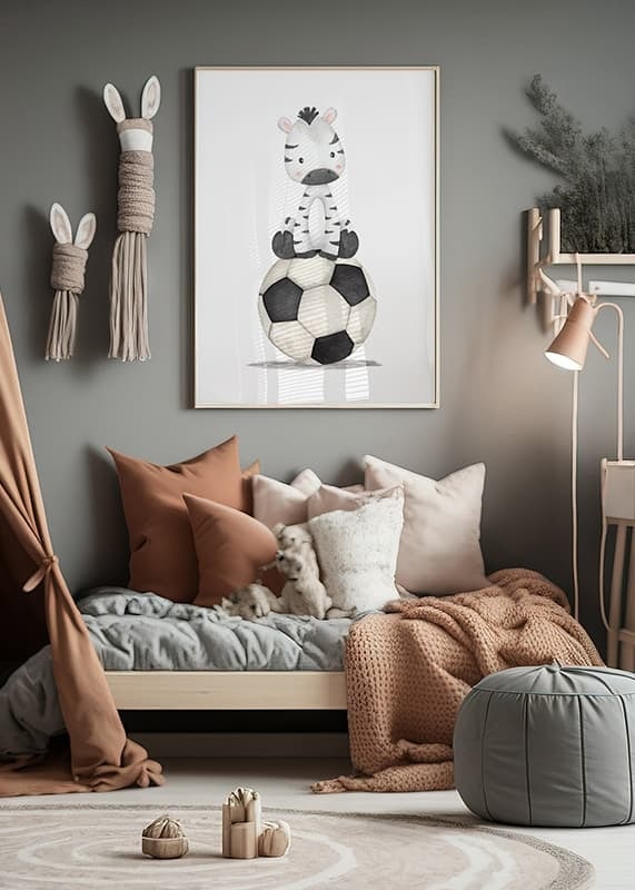 Plakāts Zebra With Soccer Ball crossfade