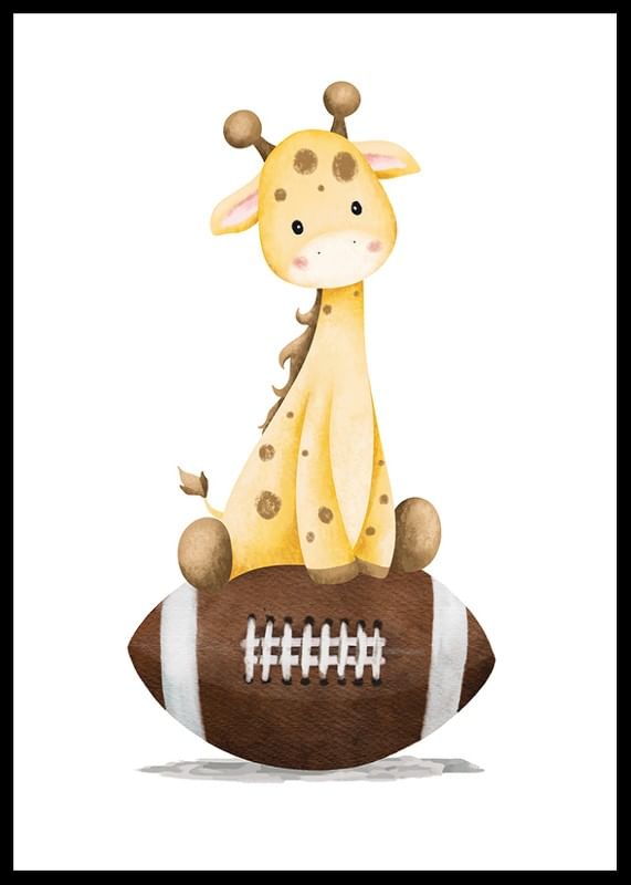 Giraffe With American Football-12