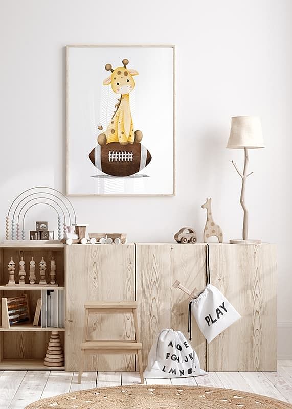 Giraffe With American Football-12
