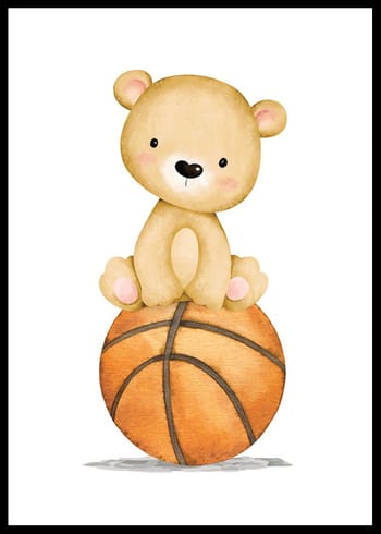 Poster Bear With Basketball