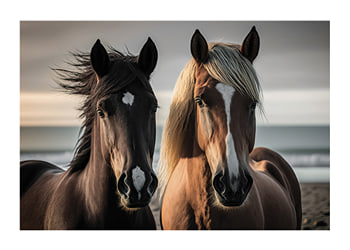 Poster Brown Horses