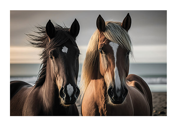 Plakāts Brown Horses