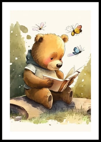 Affiche Cute Bear Reading