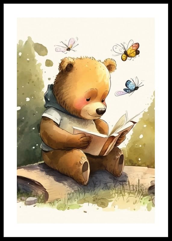 Cute Bear Reading-12
