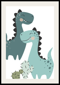 Dinossauros ilustrados em tons de azul com pontas pretas-2