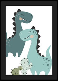 Dinossauros ilustrados em tons de azul com pontas pretas-4