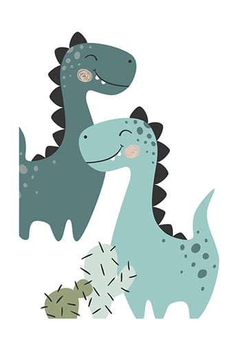 Plakat Happy Dinosaur Friends