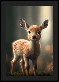 Illustreret hjortekalv med store øjne mod blød baggrund-4