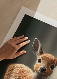 Illustrated deer calf with big eyes against soft background-9