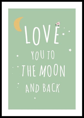 Póster To The Moon In Green