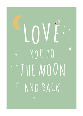 Poster To The Moon In Green