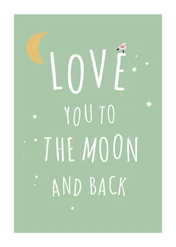 Poster To The Moon In Green