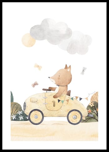 Poster Fox Driving A Car