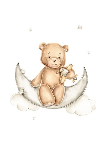 Poster Teddy Bear On The Moon