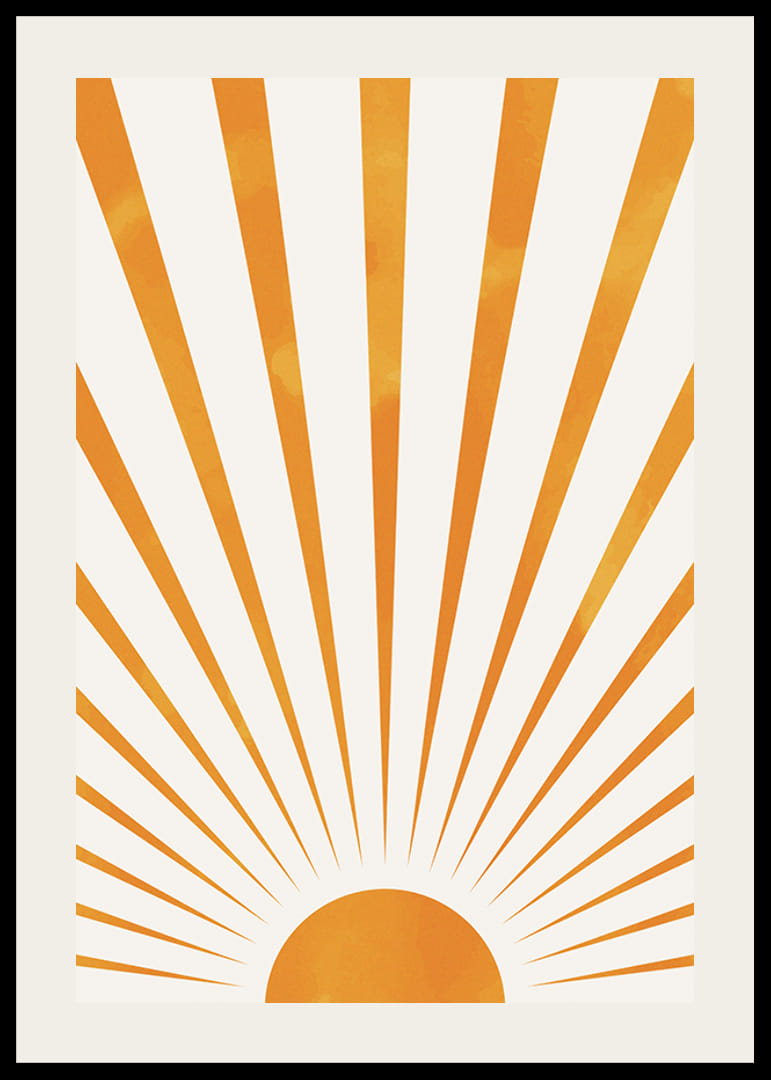 Illustrazione ad acquerello di raggi di sole arancioni su sfondo chiaro-12