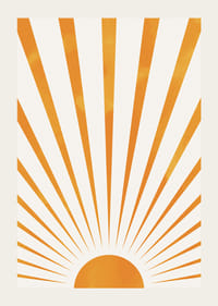 Illustrazione ad acquerello di raggi di sole arancioni su sfondo chiaro-3