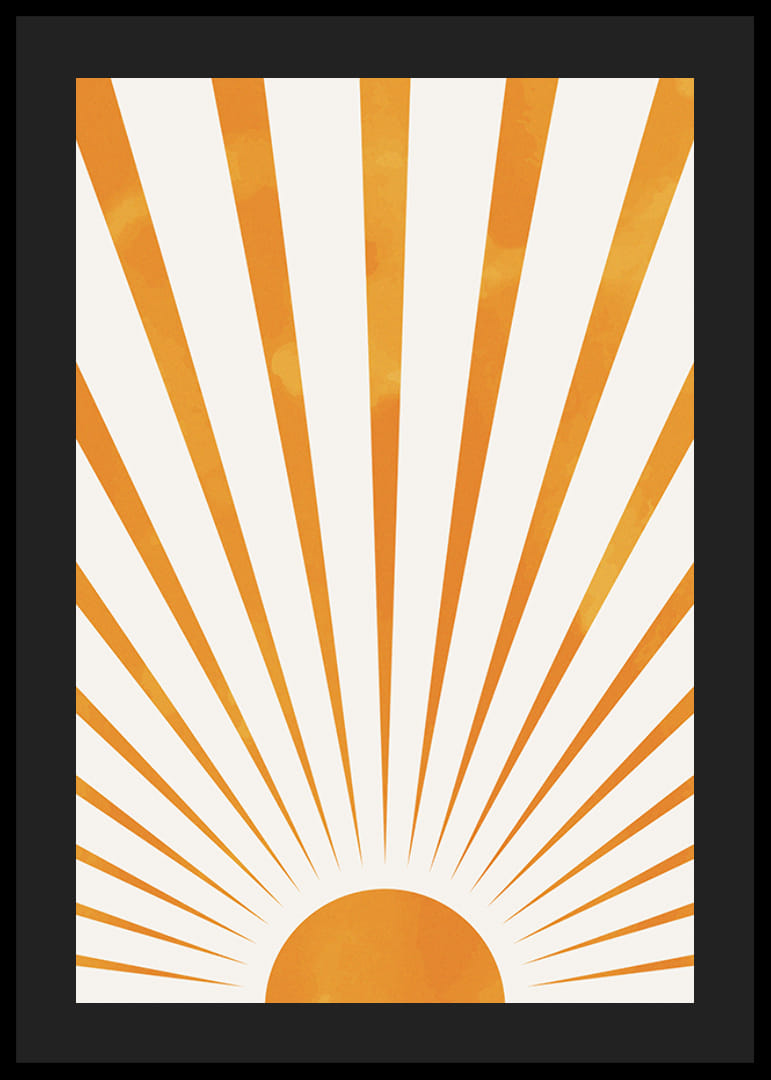 Illustrazione ad acquerello di raggi di sole arancioni su sfondo chiaro-12