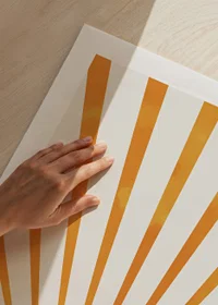 Watercolor illustration of orange sun rays on light background-9