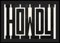 Grafische tekst in zwart vet, westers geïnspireerd lettertype op beige achtergrond-4