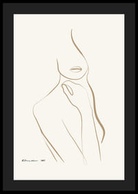 Minimalist line drawing of female silhouette in beige-4