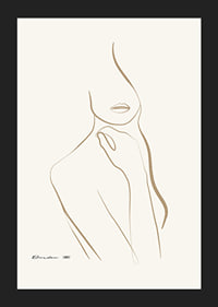 Minimalistická kresba ženskej siluety v béžovej farbe-5